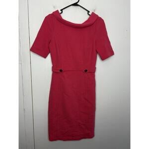 Boden Dress Womens 6 Betty Ottoman Stretchy Ribbed Navy Pink Sailor Retro Pin Up
